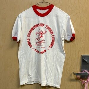Vintage Timber Carnival Graphic Tee - Red & White